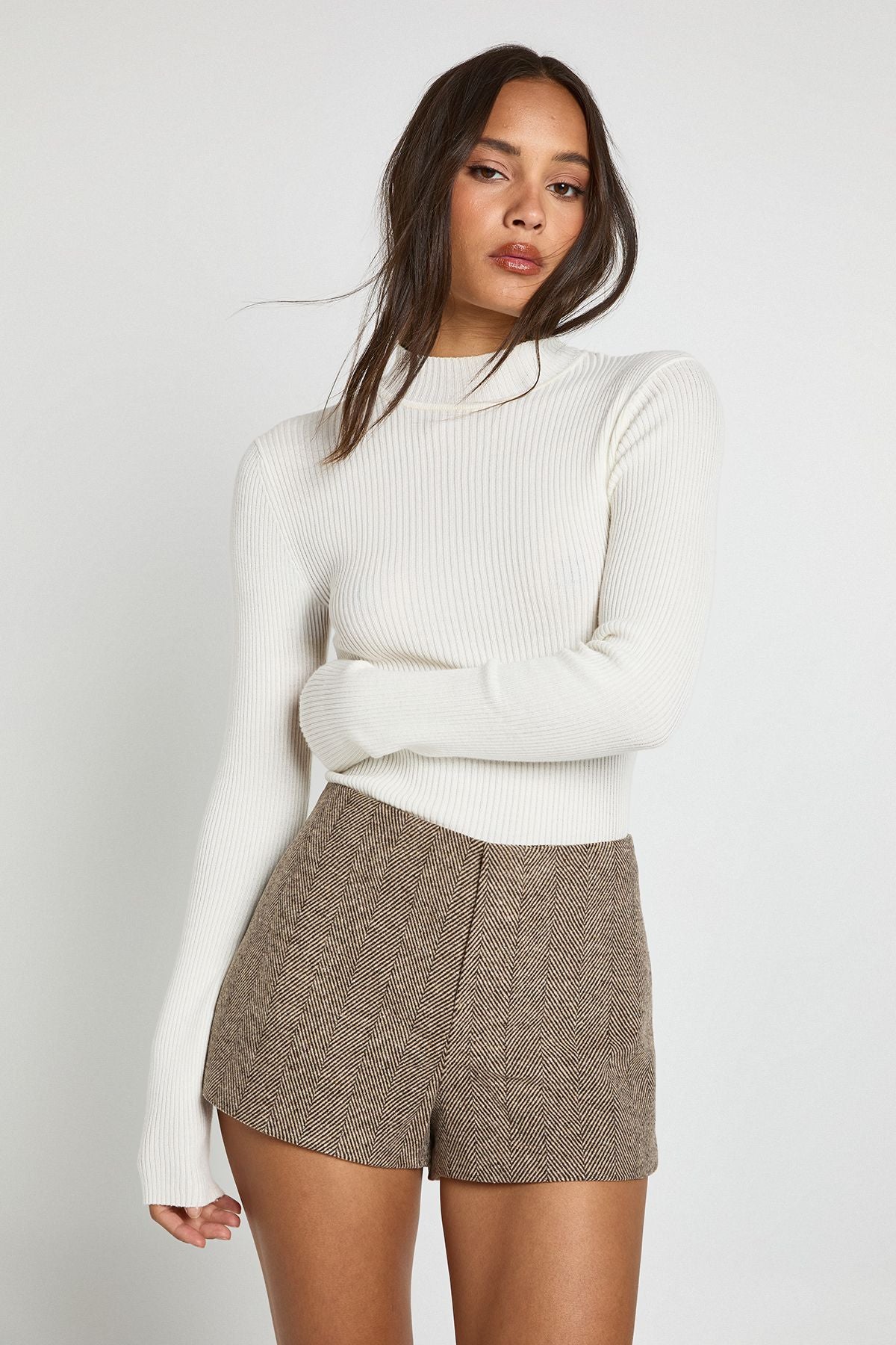 Herringbone Tailored Shorts - Klassieke Zomerkort