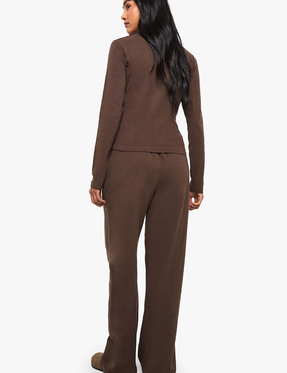 Katoen Knoop-Omlaag Crew Neck Set - Top & Broek
