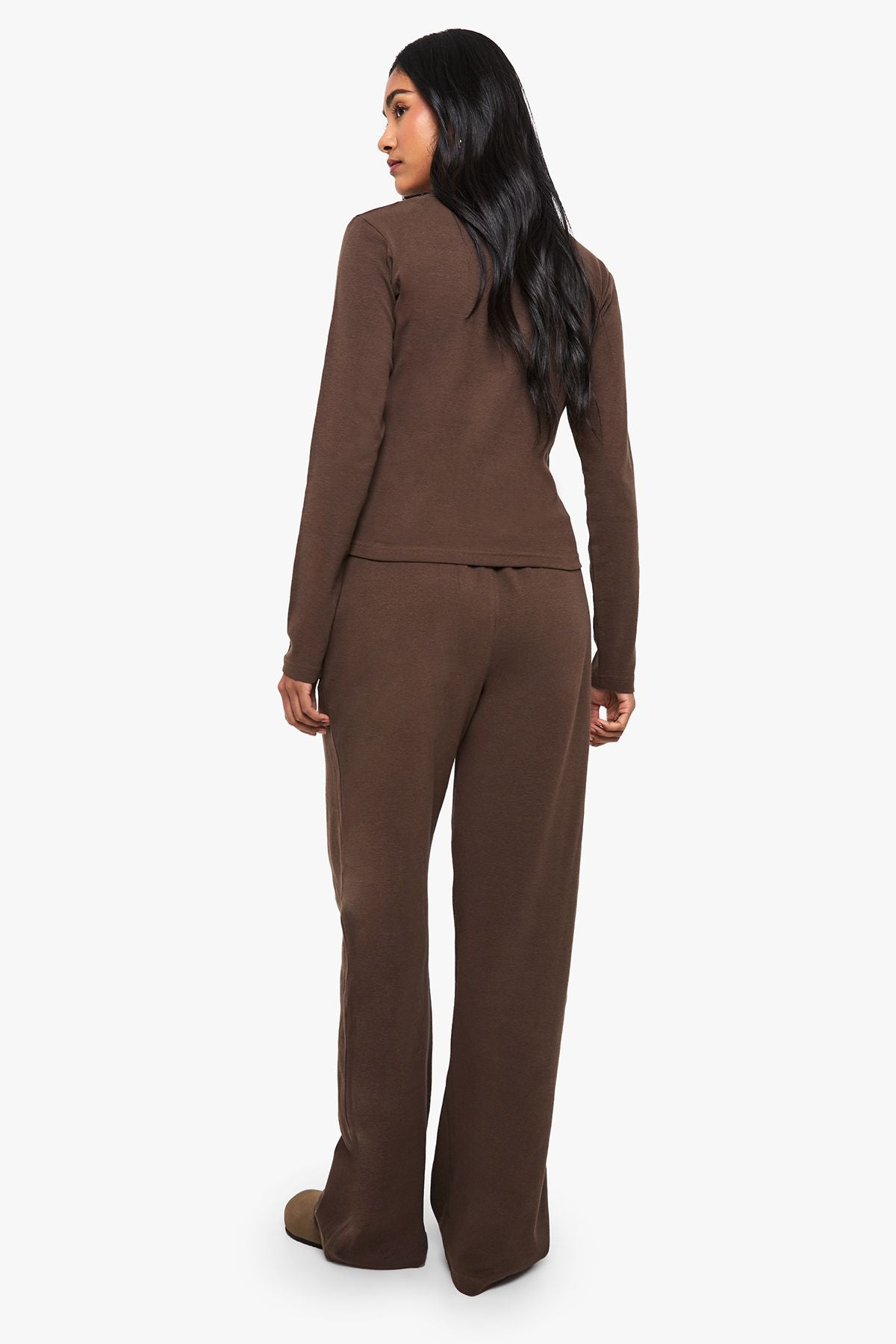 Katoen Knoop-Omlaag Crew Neck Set - Top & Broek