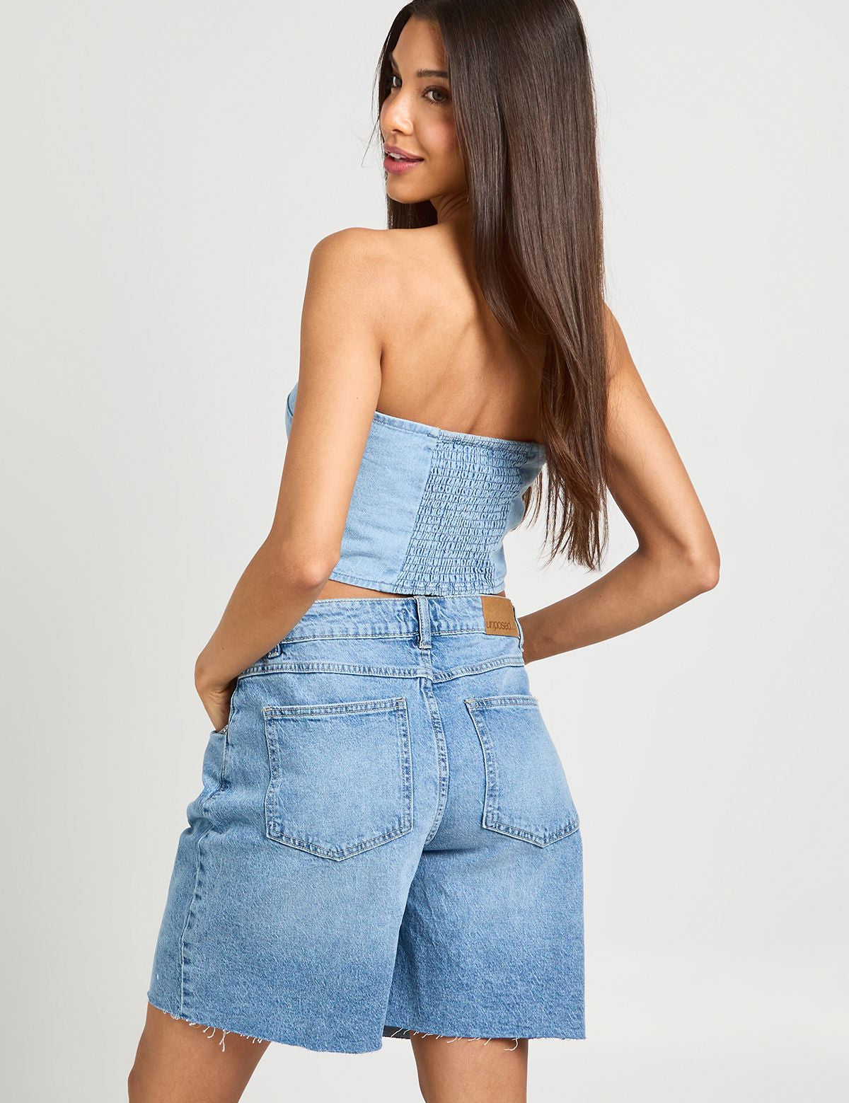 Chambray Bandeau Sjaal Top Dames