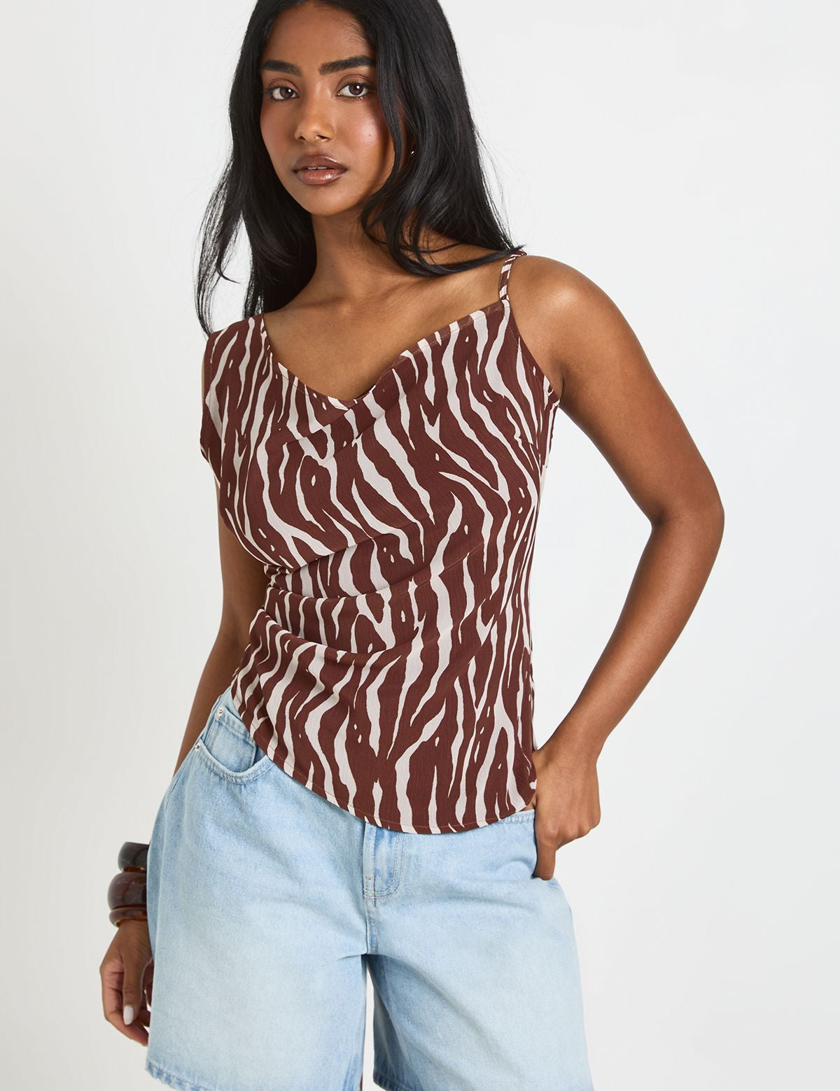 Zebra Chiffon Cami Top - Subtiel Animal Print