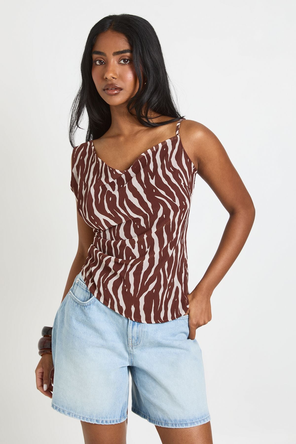 Zebra Chiffon Cami Top - Subtiel Animal Print