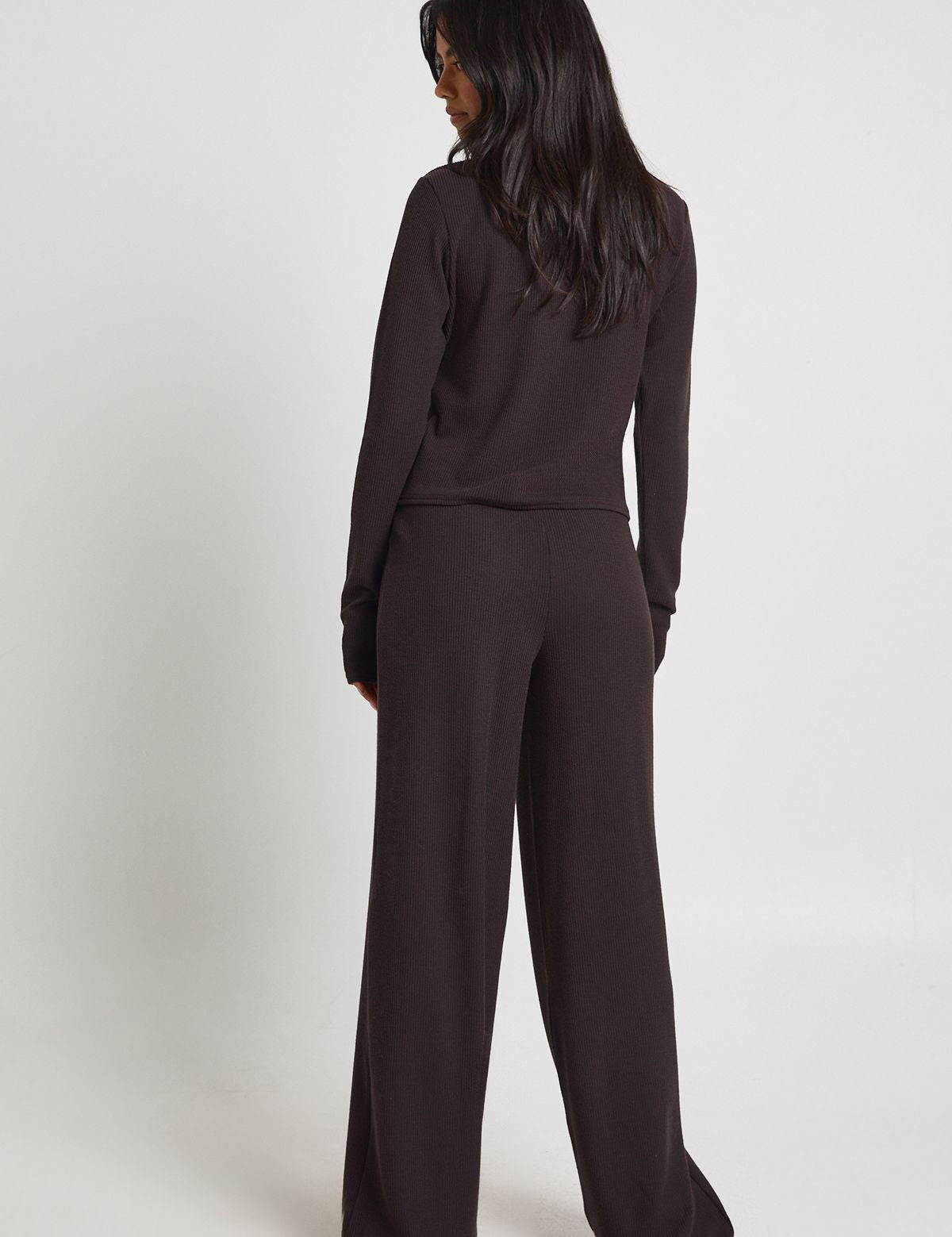 Geribd Knopsets met Lange Mouwen en Wijde Broek