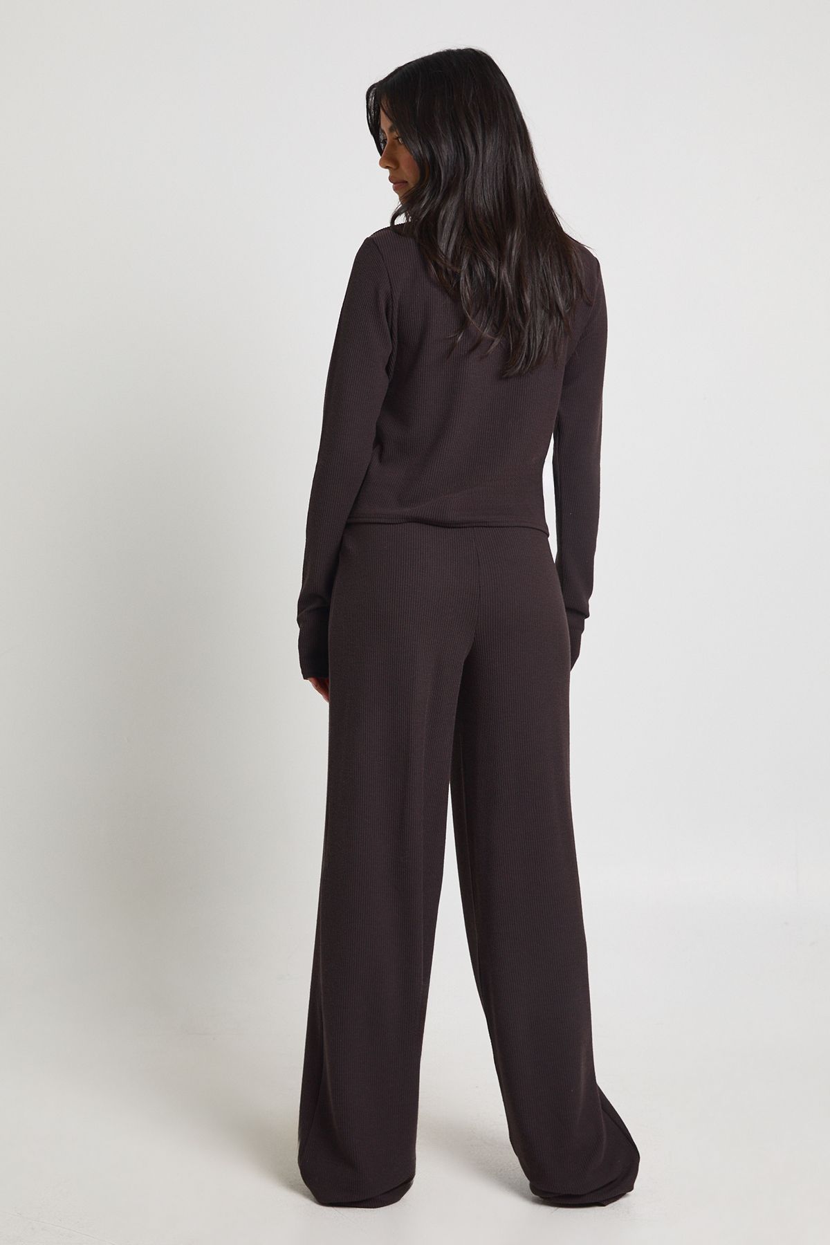 Geribd Knopsets met Lange Mouwen en Wijde Broek
