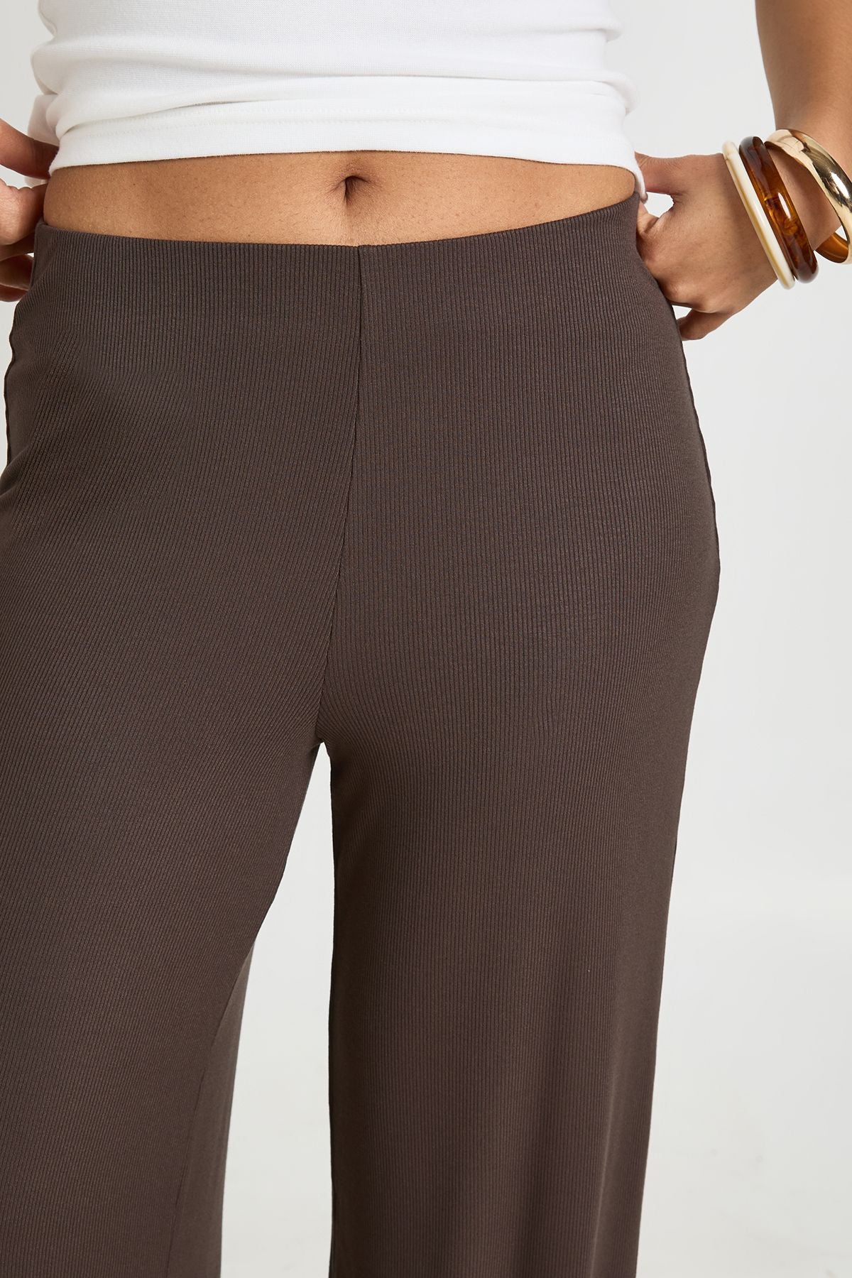 Geribbelde Wijdbeense Broek voor Dagelijks Comfort