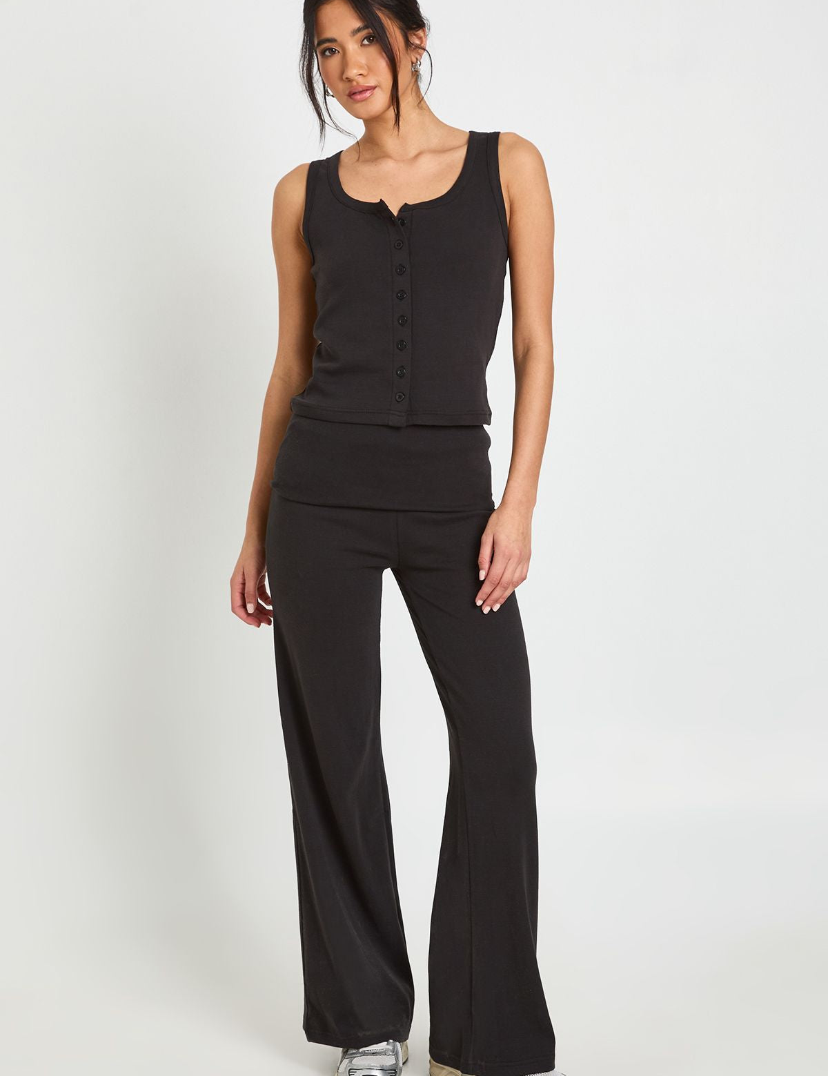 Yoga Broek met Fold Over Taille