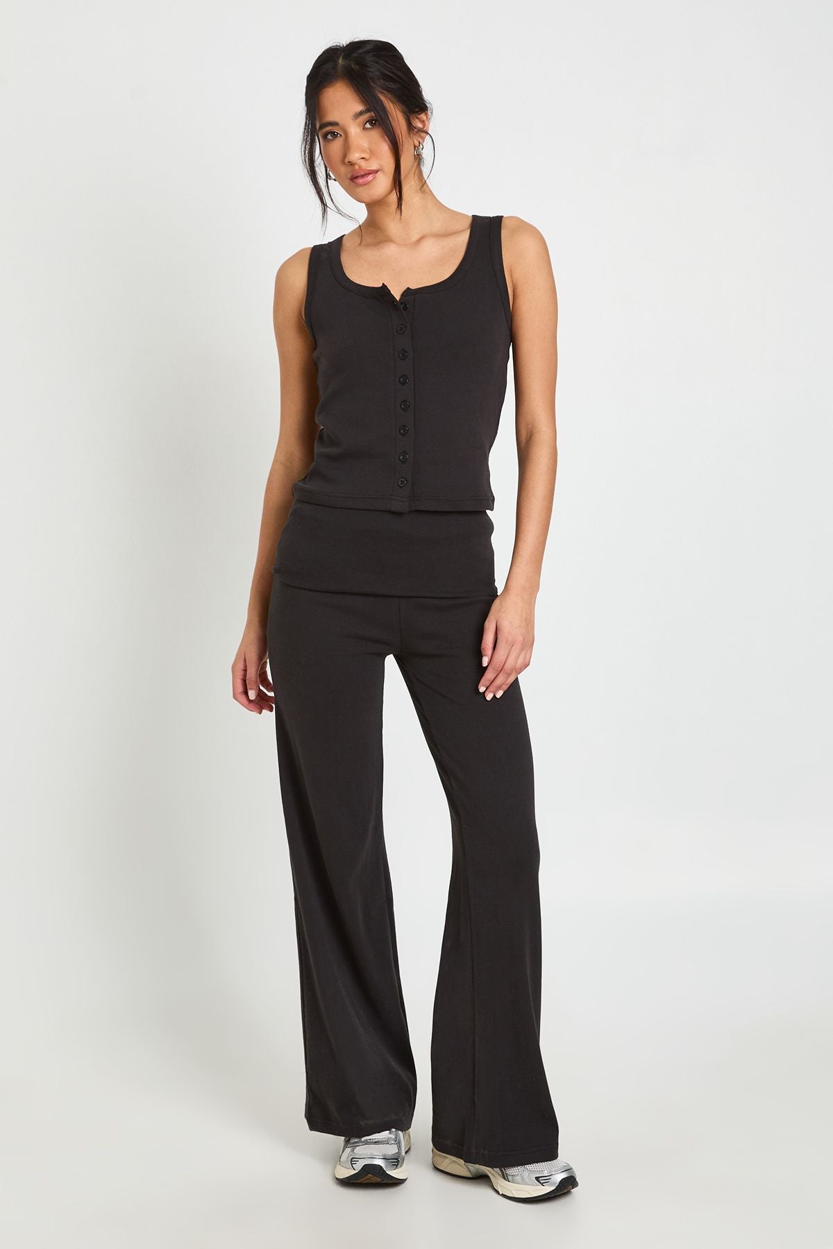 Yoga Broek met Fold Over Taille