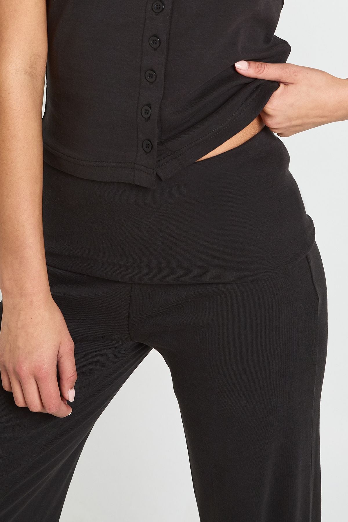 Yoga Broek met Fold Over Taille