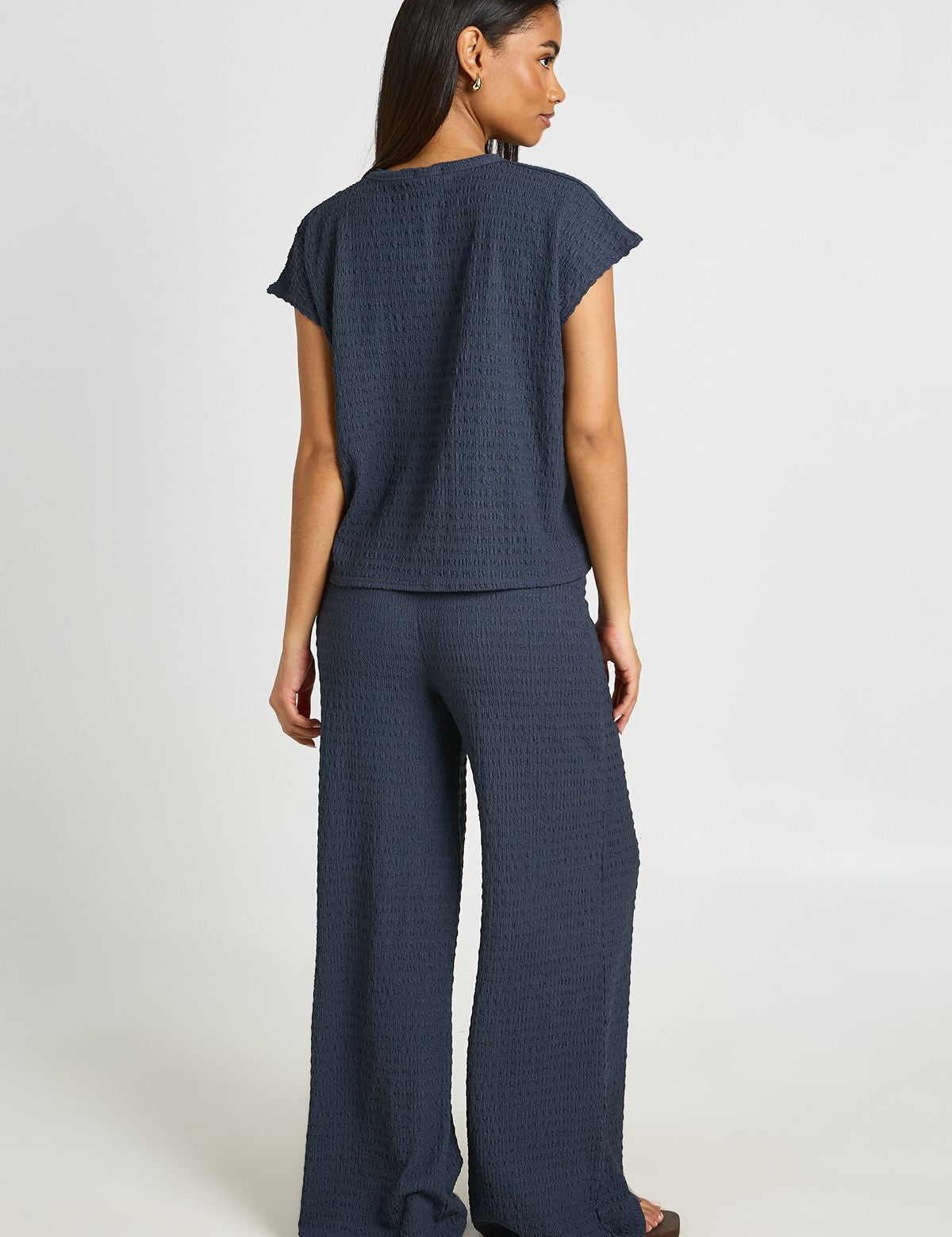 Crinkle Set: Pofmouwtop en Wijde Broek Combinatie