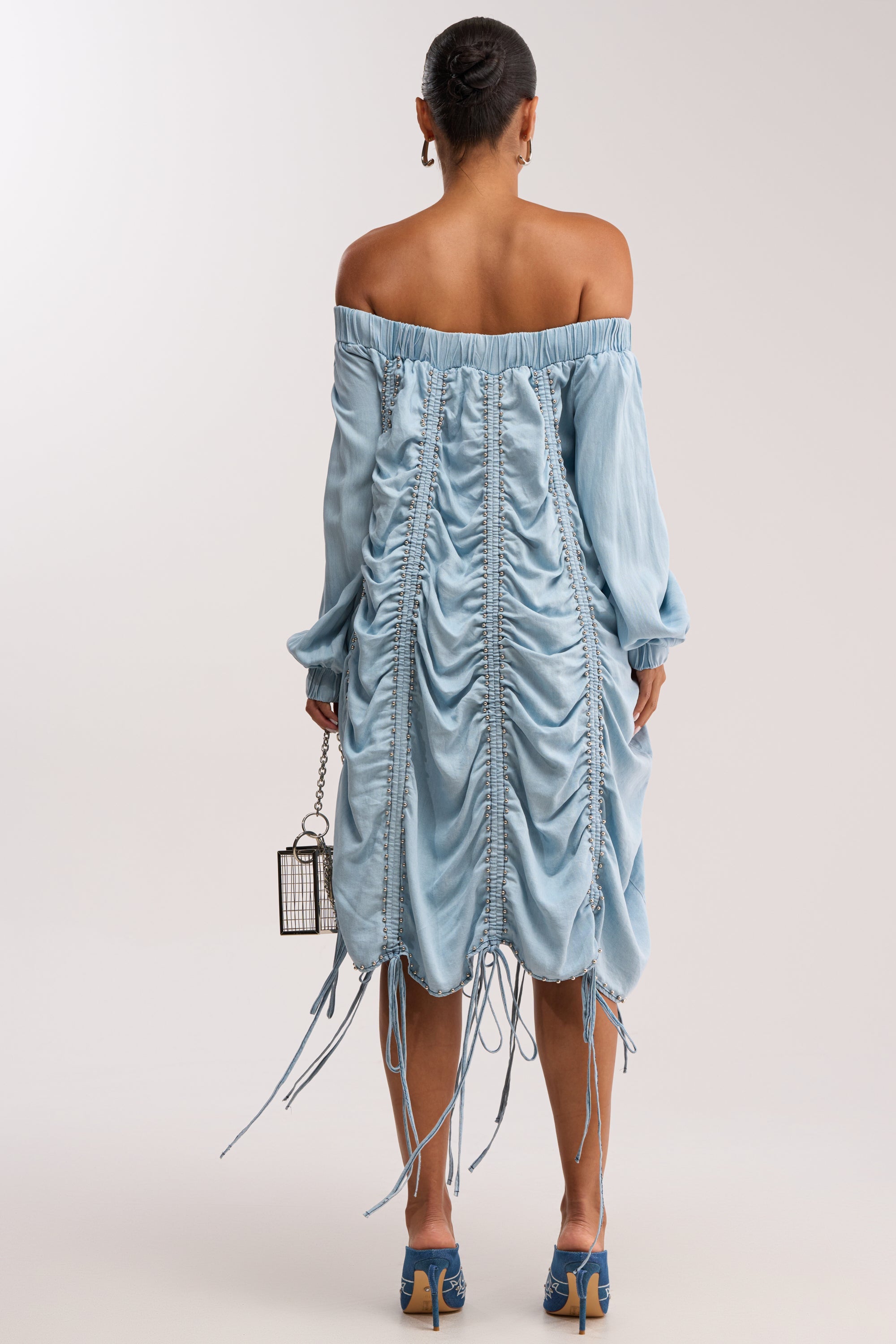 Free As Can Be Mini jurk in licht denim