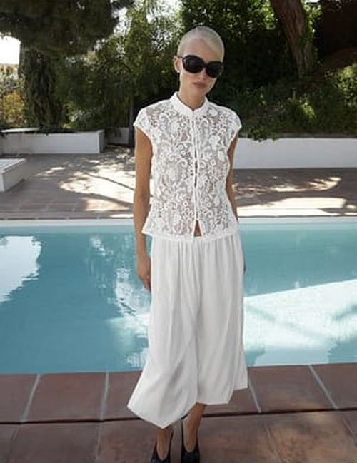 Fijne Kantknoopjes Top - Elegante Blouse voor Elke Gelegenhe