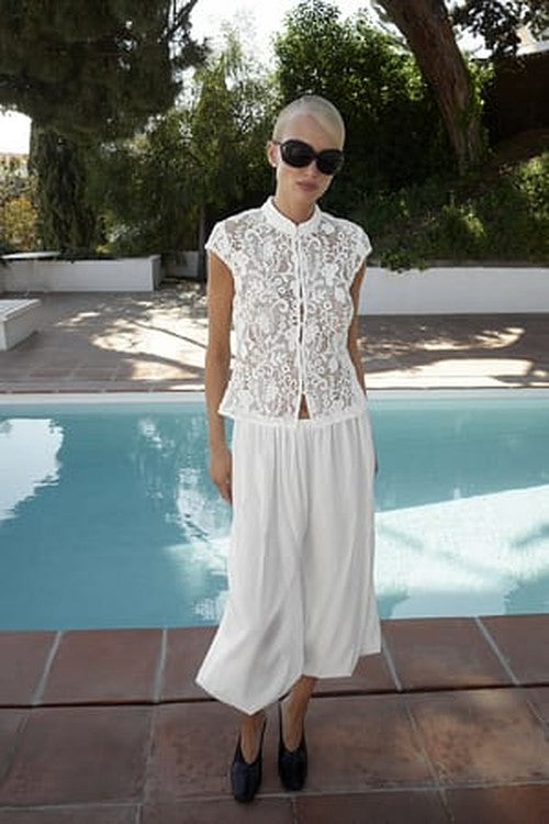 Fijne Kantknoopjes Top - Elegante Blouse voor Elke Gelegenhe