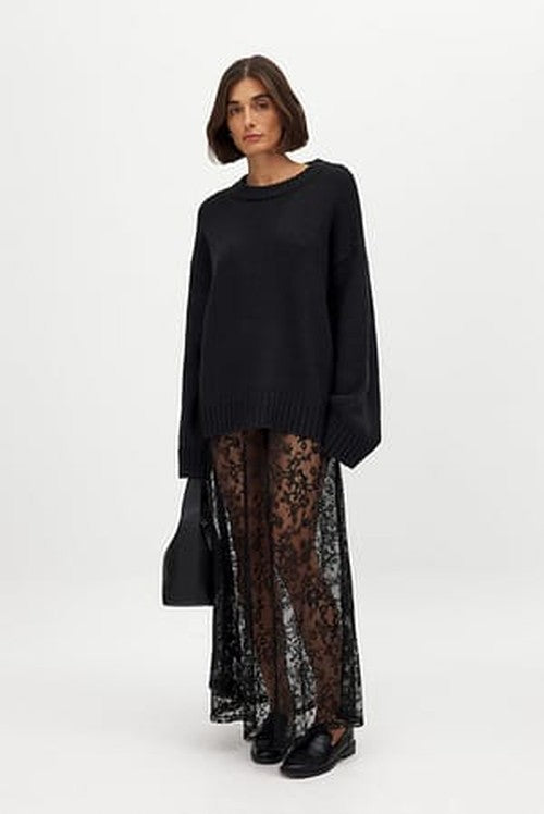 Lace Maxirok - Elegante Kantige Details voor Avonden