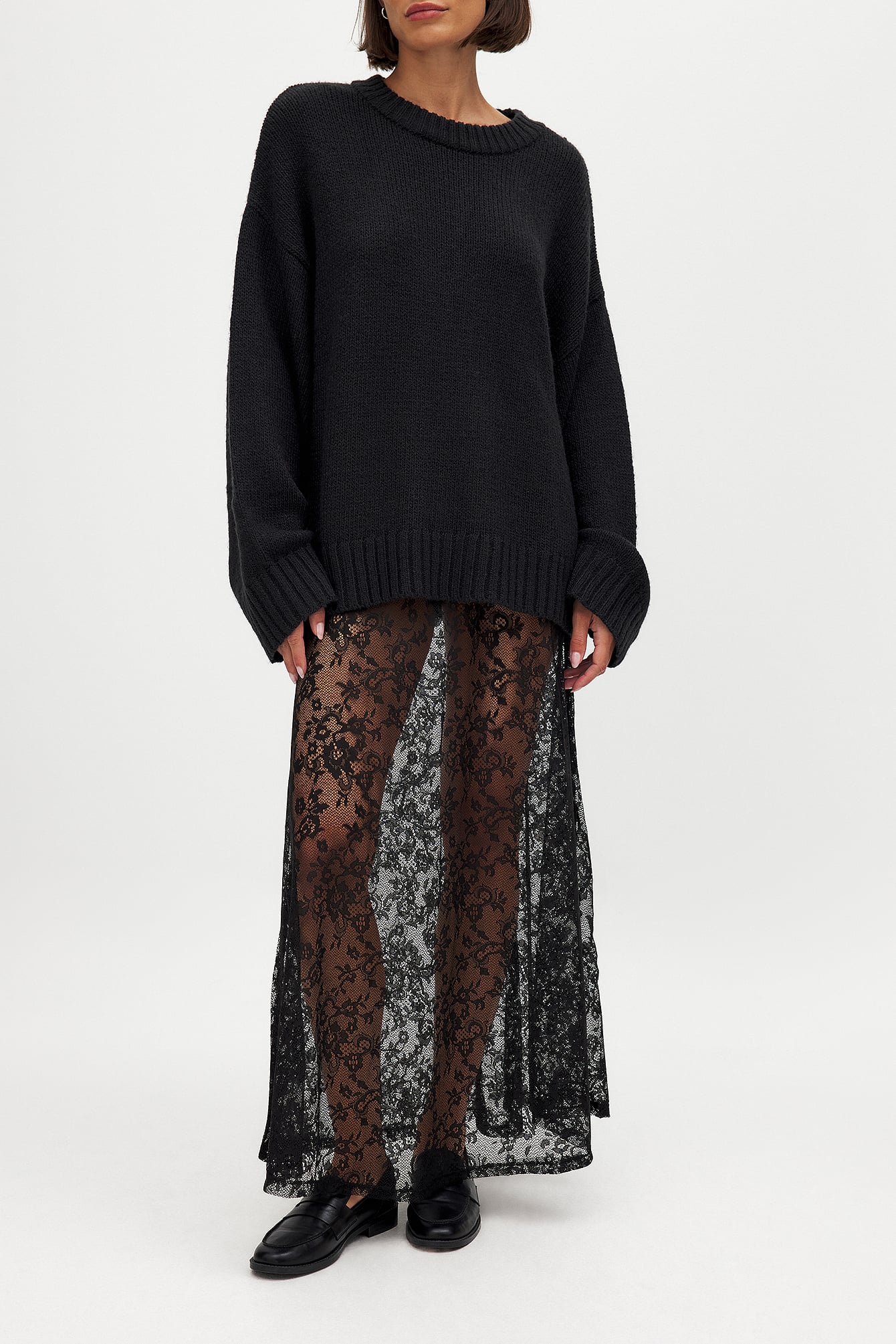 Lace Maxirok - Elegante Kantige Details voor Avonden