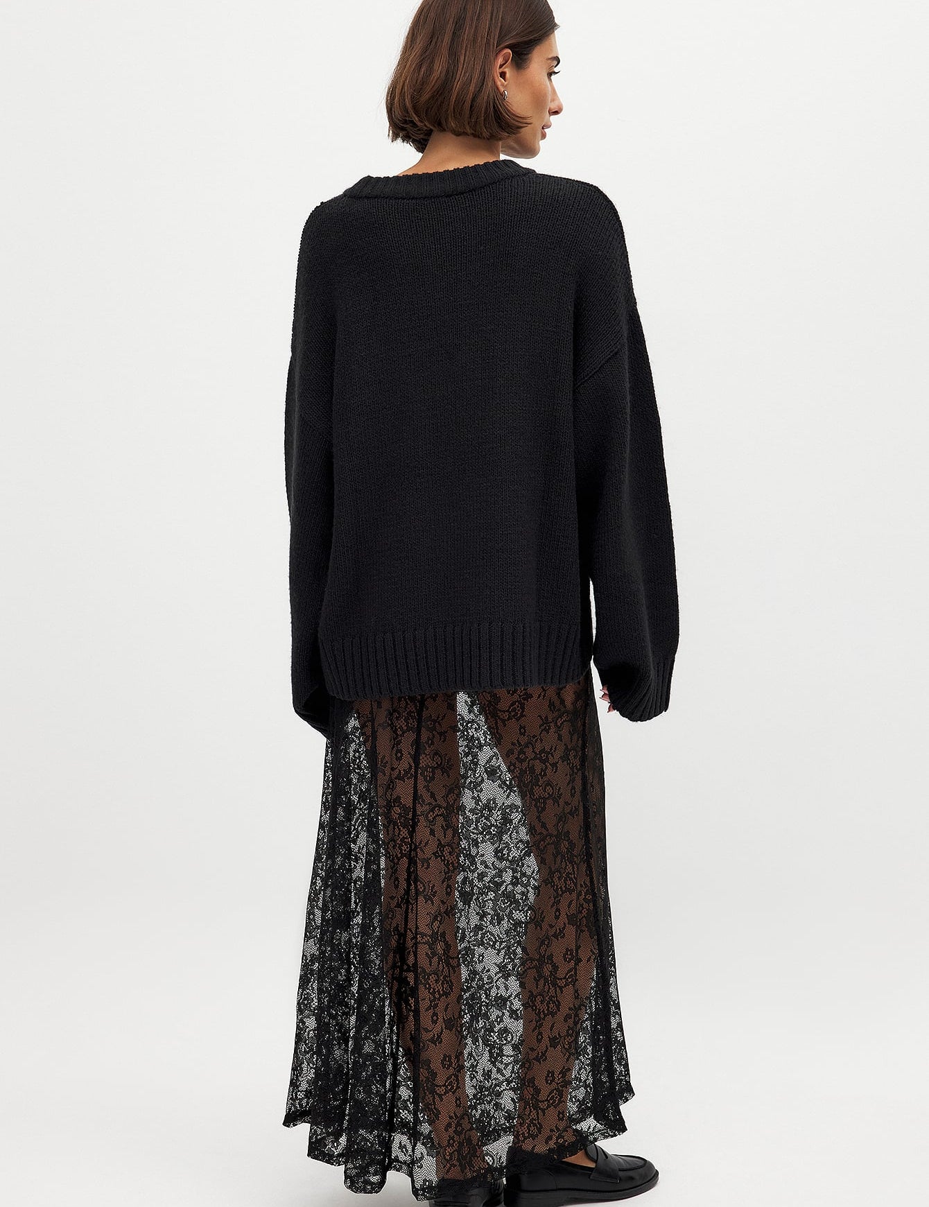 Lace Maxirok - Elegante Kantige Details voor Avonden
