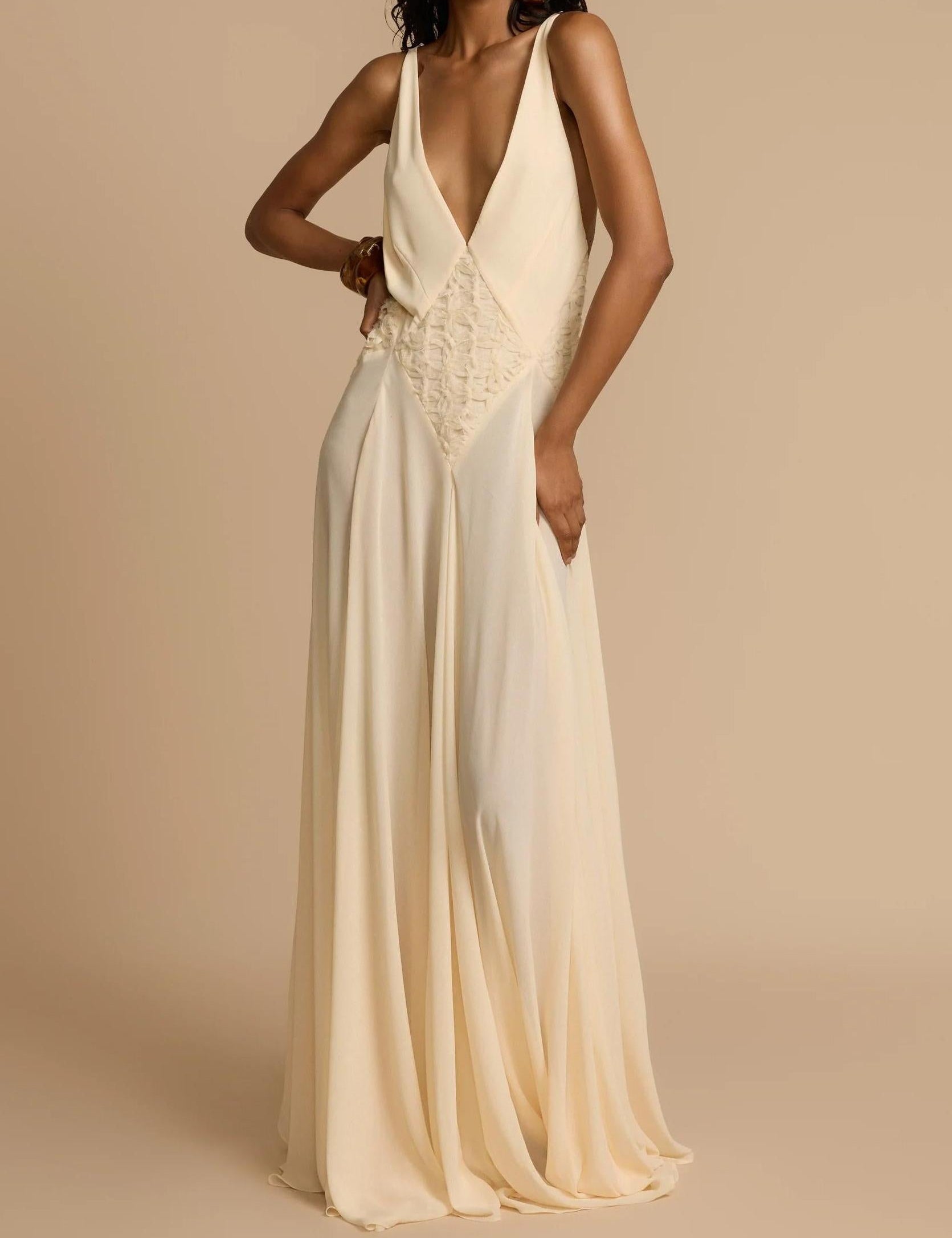 Lavinia Diepe V-hals Maxi Jurk | Avond & Zomer