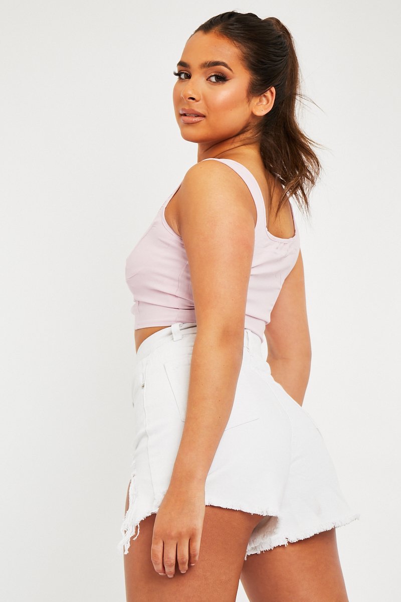 Lila Crêpe Corset Bralet Top – Judie