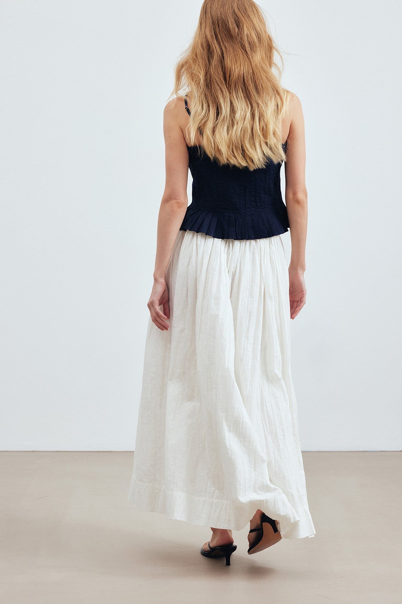 Linnen Midi Rock met Crinkle Effect - Zomers en Comfortabel
