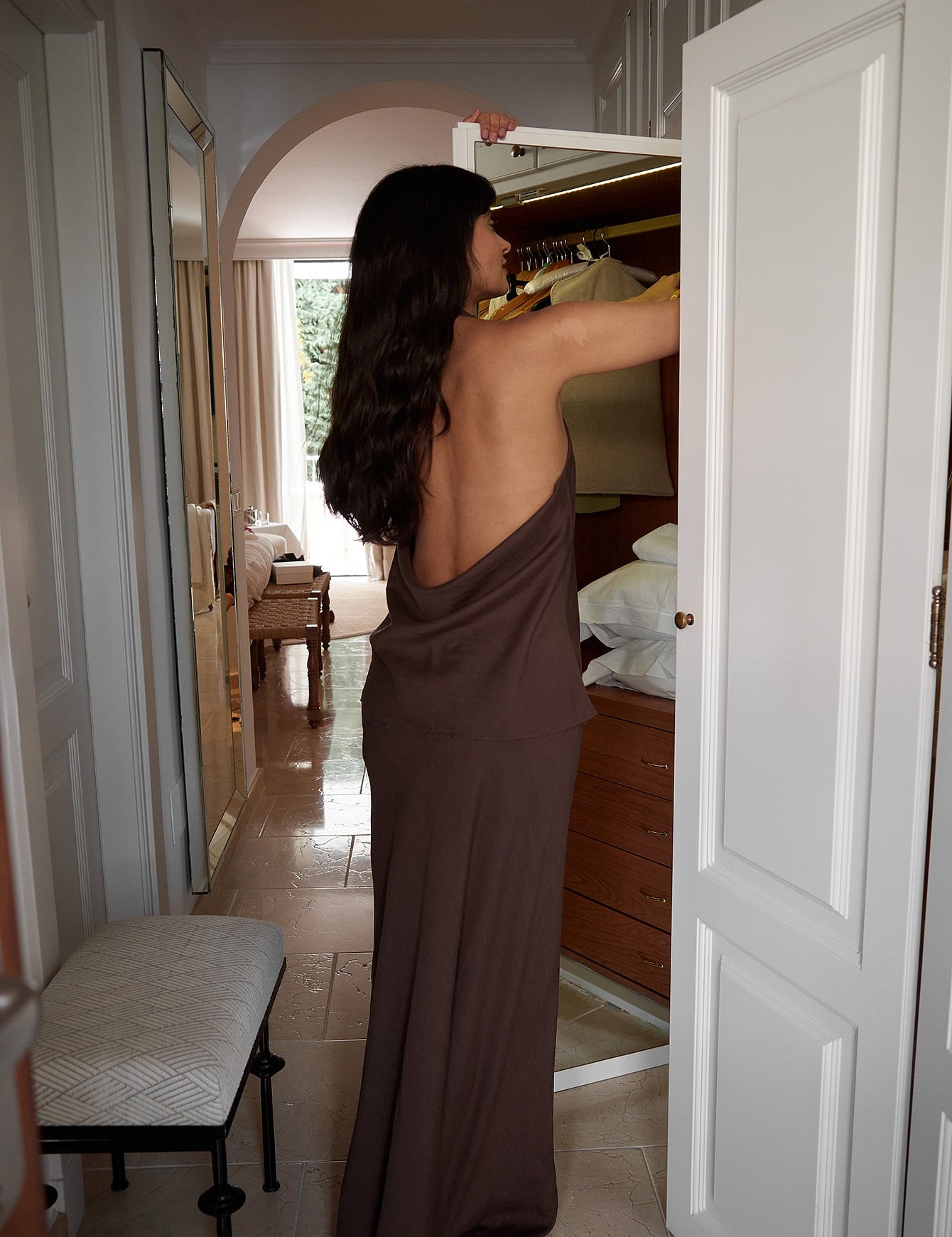 Linnen Lyocell Blend A-Lijn Maxi Rok