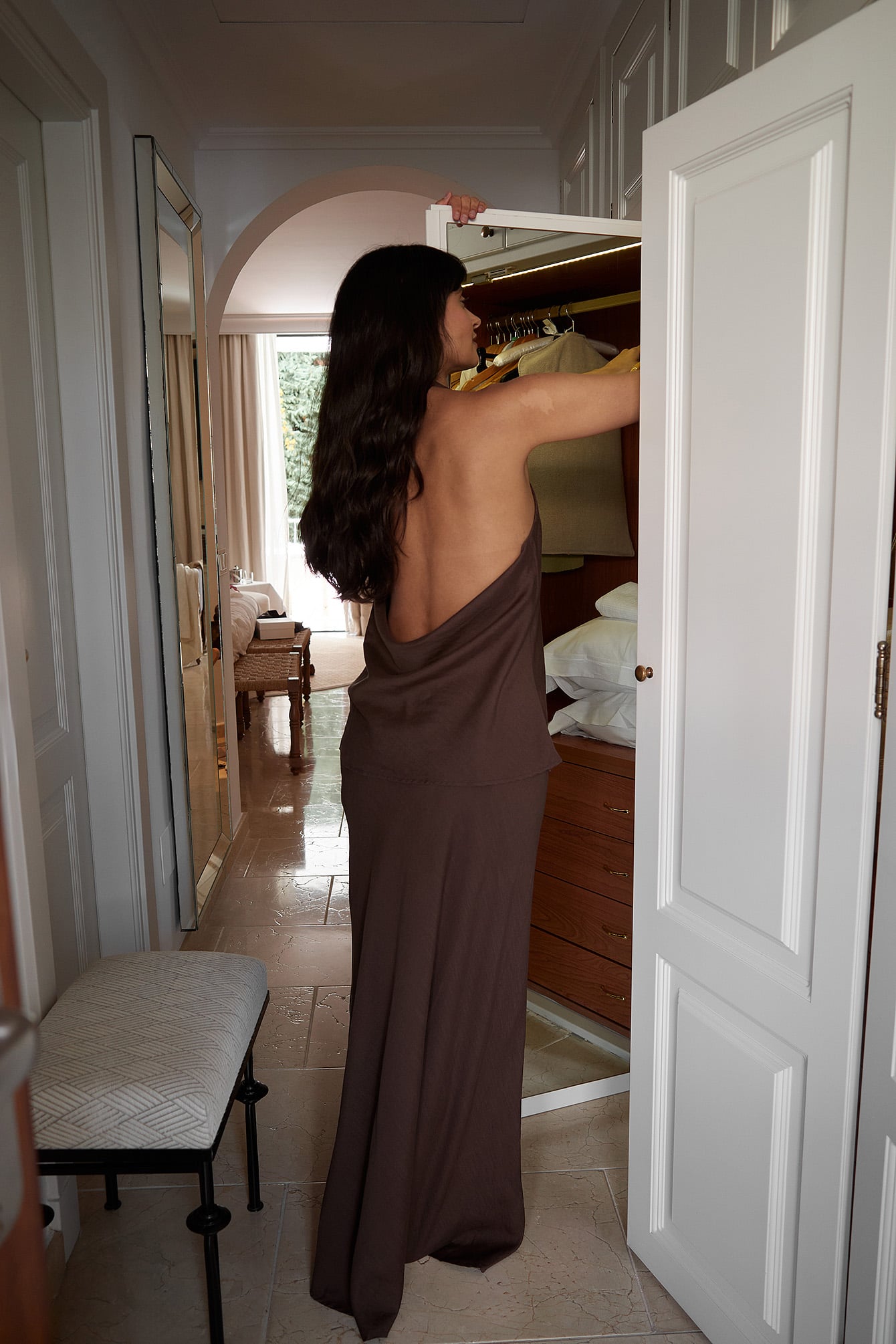 Linnen Lyocell Blend A-Lijn Maxi Rok