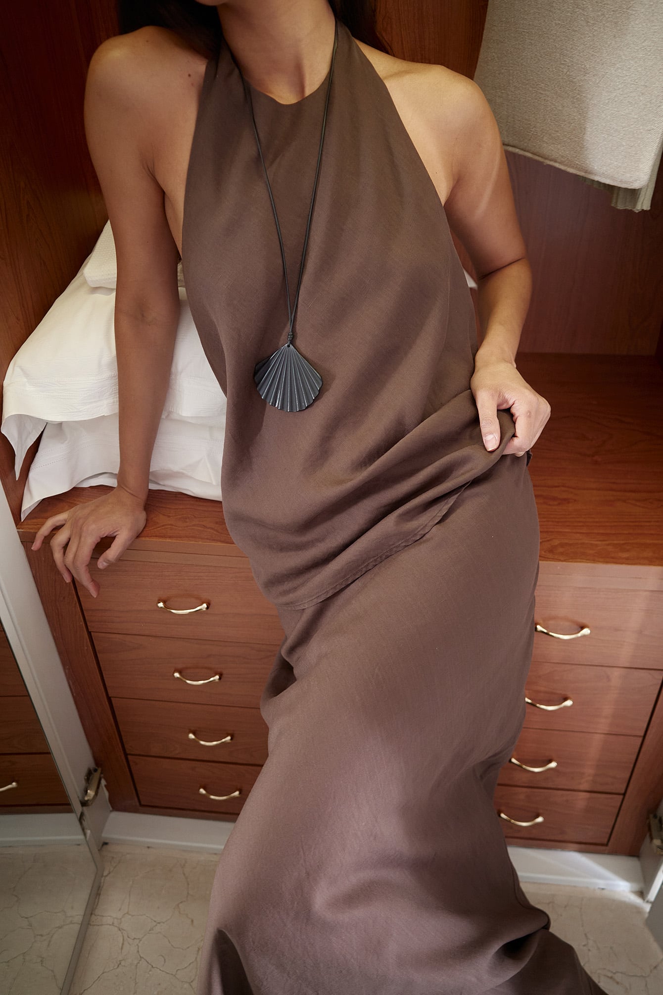 Linnen Lyocell Blend A-Lijn Maxi Rok