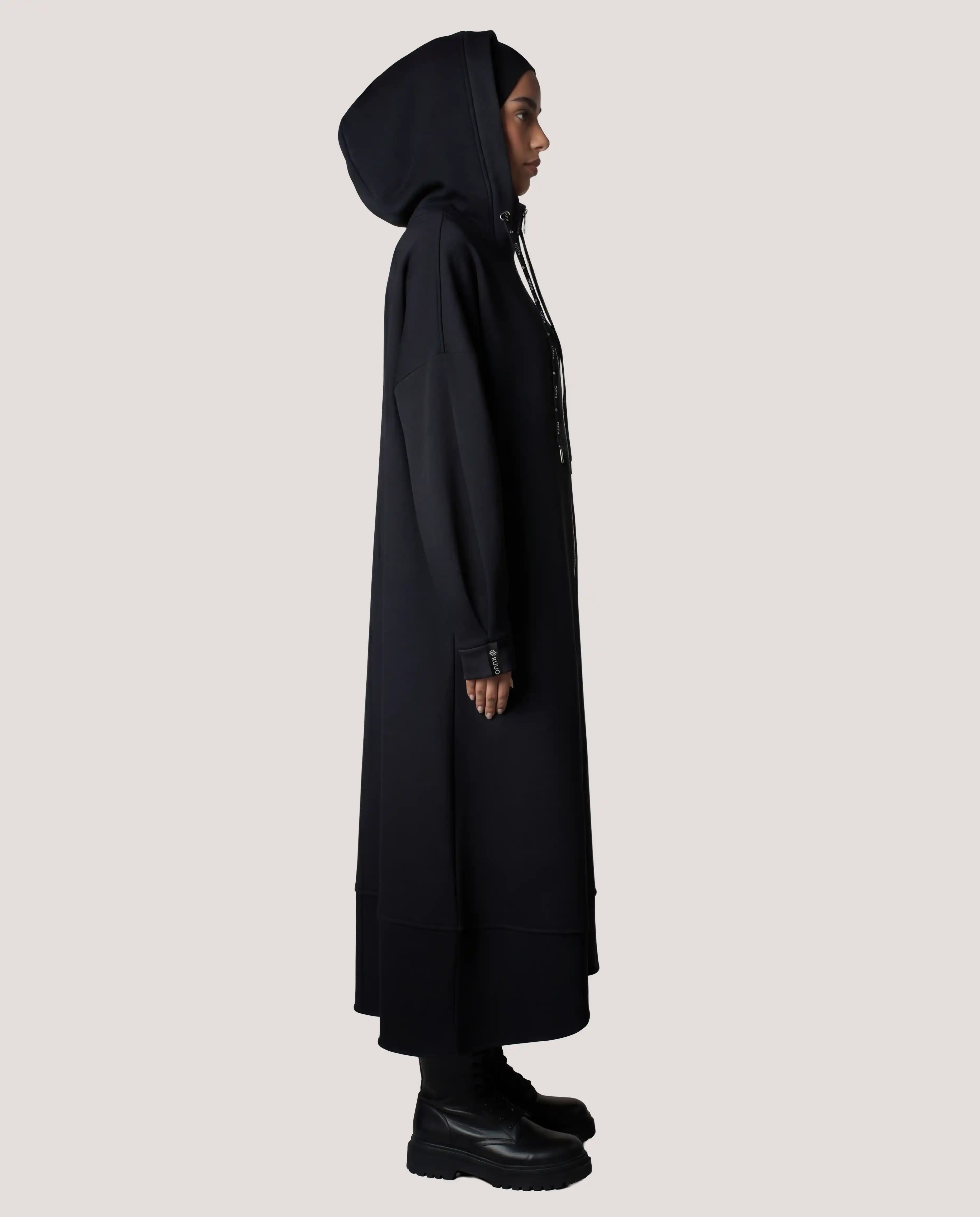Lange Zip Hoodie Fleece — Maxi-Lengte Modest Hoodie | RUUQ