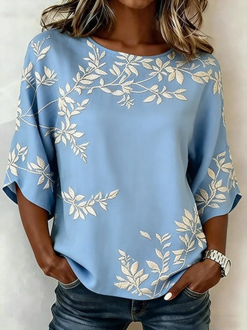 Losse Vintage Linnen Blouse in Katoen