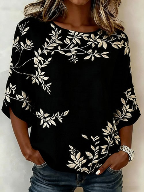 Losse Vintage Linnen Blouse in Katoen