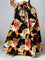 Lose Elegante Bloemenrok - Zwart Bloemenprint