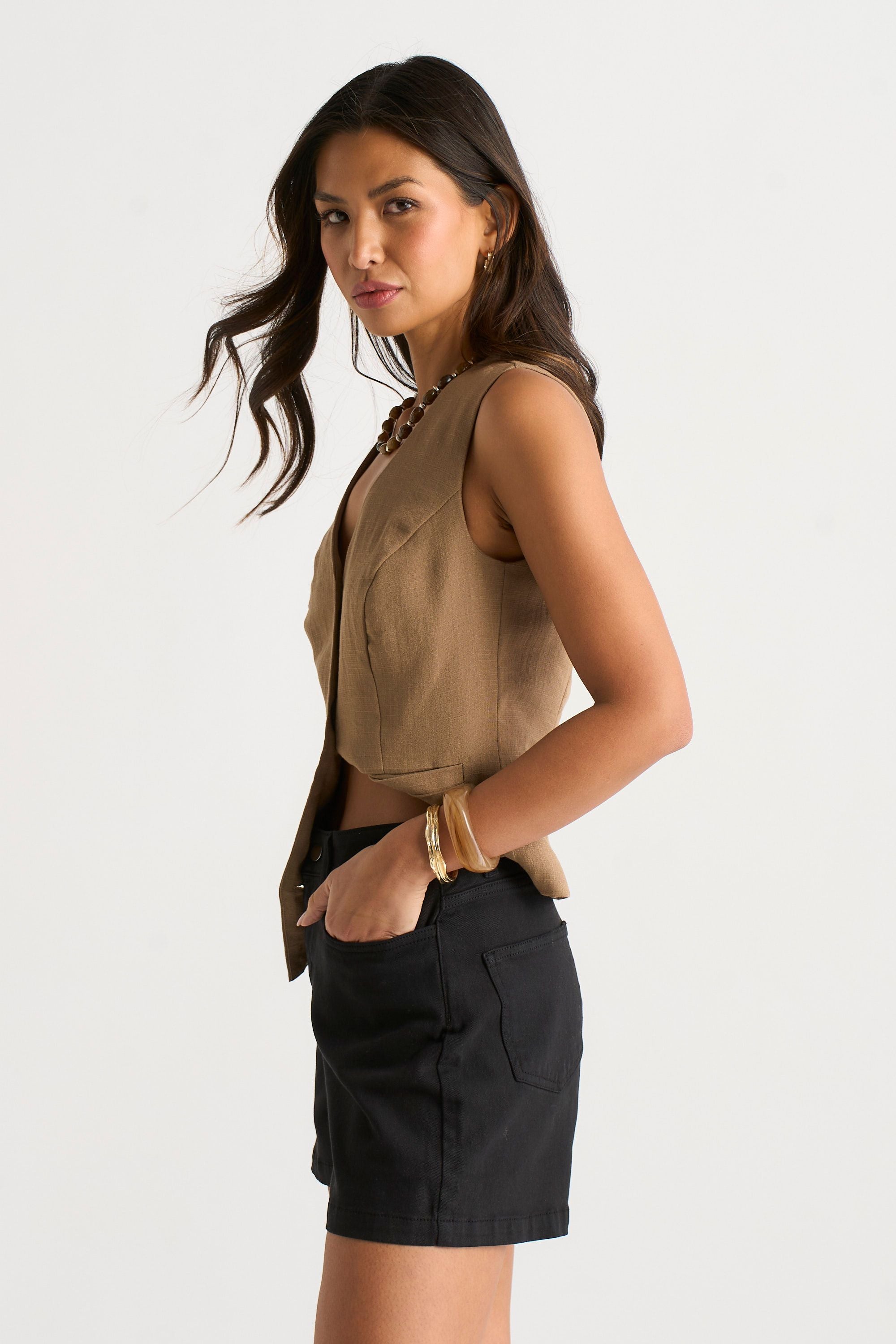 Gini London Zwarte Denim Short voor Dames