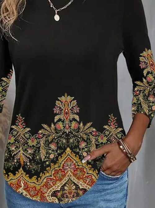Oversized Etnische Blouse met Lange Mouwen - Comfortabel en 