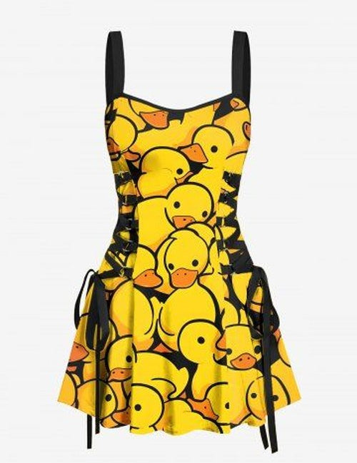 Polka Dot Vintage Jurk met Ritssluiting Blauw