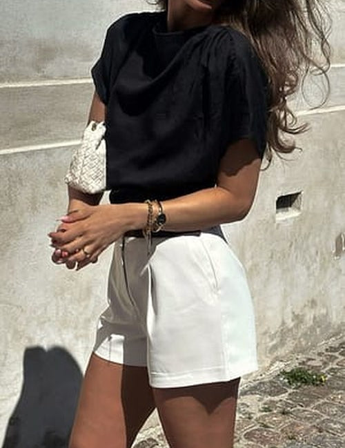 Ramie Draped Top - Luchtig Elegante Blouse voor Elke Dag