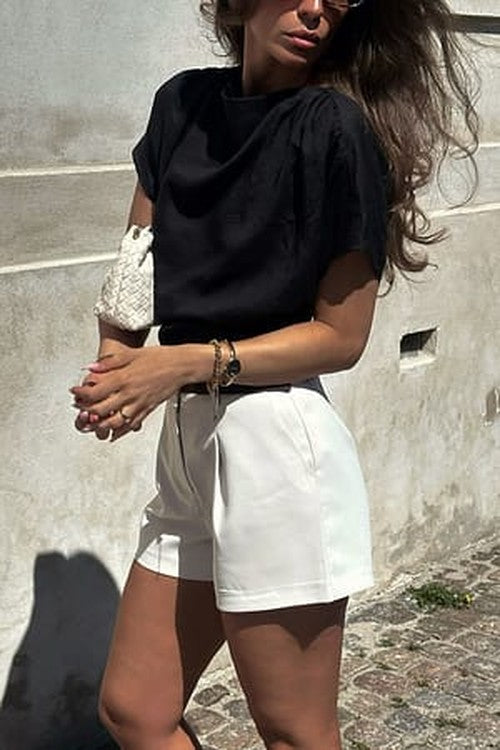 Ramie Draped Top - Luchtig Elegante Blouse voor Elke Dag
