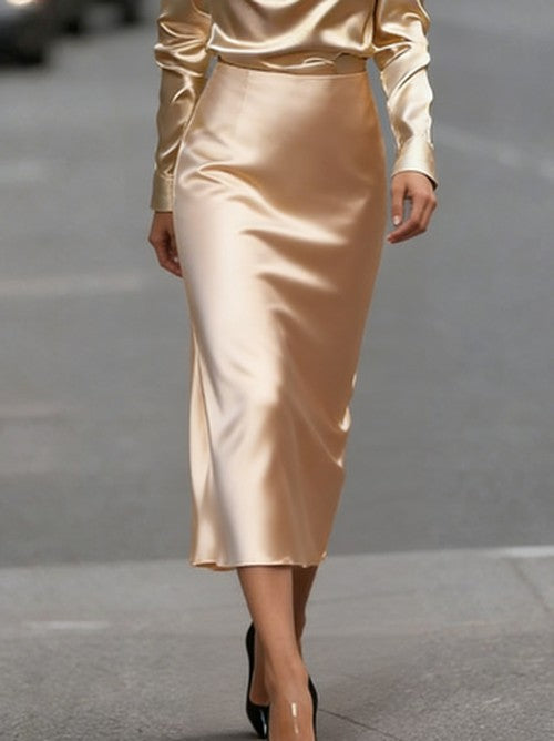 Elegante Zijde Rok in Klassiek Zniuw - Regular Fit