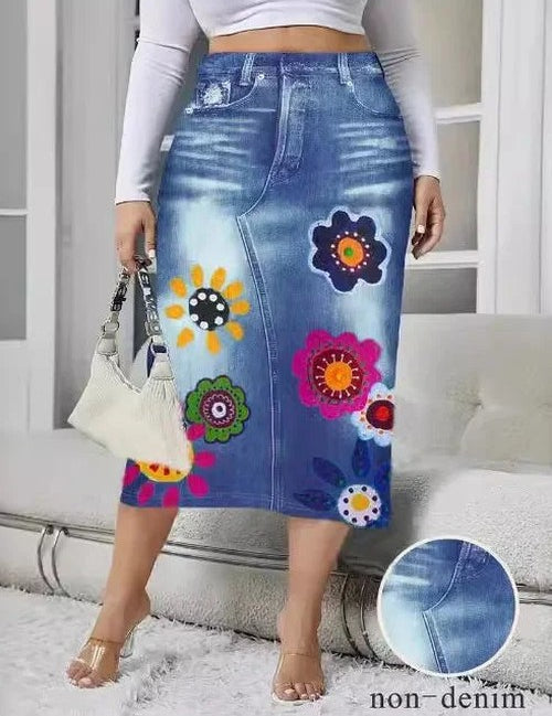 Casual Katoenmix Rok met Streetprint voor Dagelijks Gebruik
