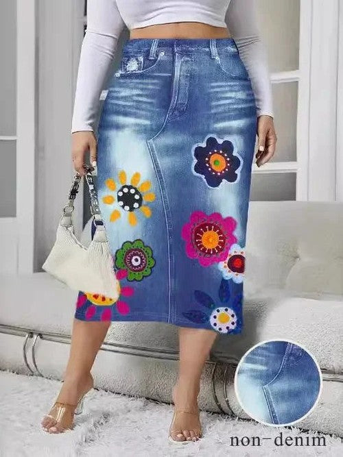 Casual Katoenmix Rok met Streetprint voor Dagelijks Gebruik