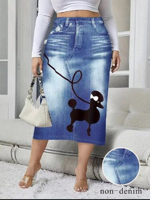 Casual Katoenmix Rok met Streetprint voor Dagelijks Gebruik