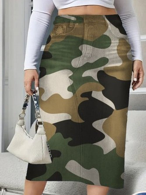 Casual Katoenmix Rok met Streetprint voor Dagelijks Gebruik
