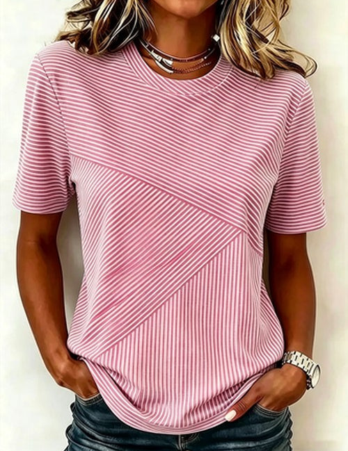 Gestreept Katoenen T-Shirt Regular Fit Casual