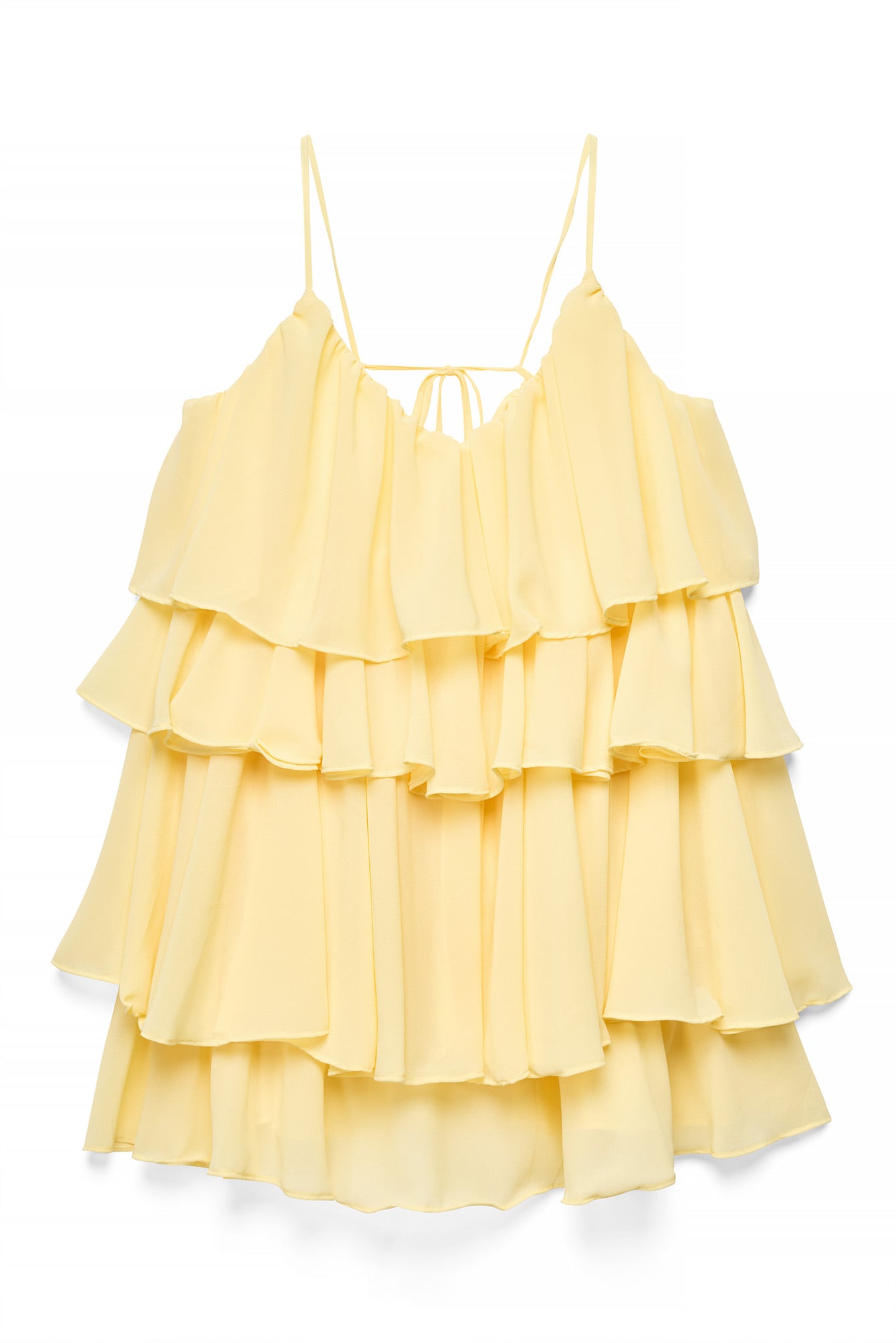 Ruffle Plissé Strap Mini Jurk - Elegante Vrijheid