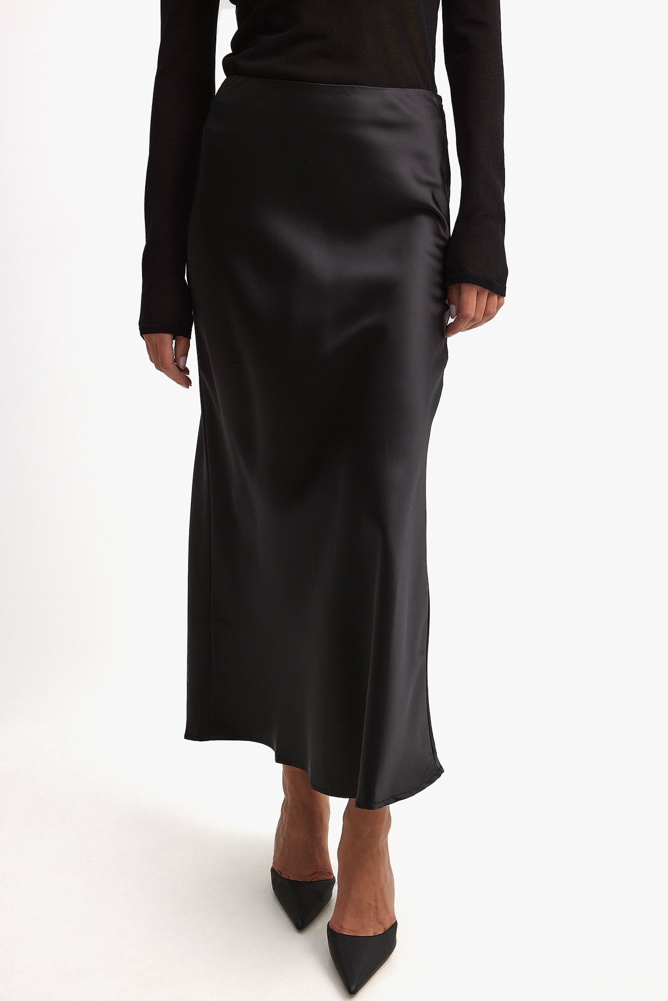 Satijn Midi Rok - Elegante Glans voor Dagelijks