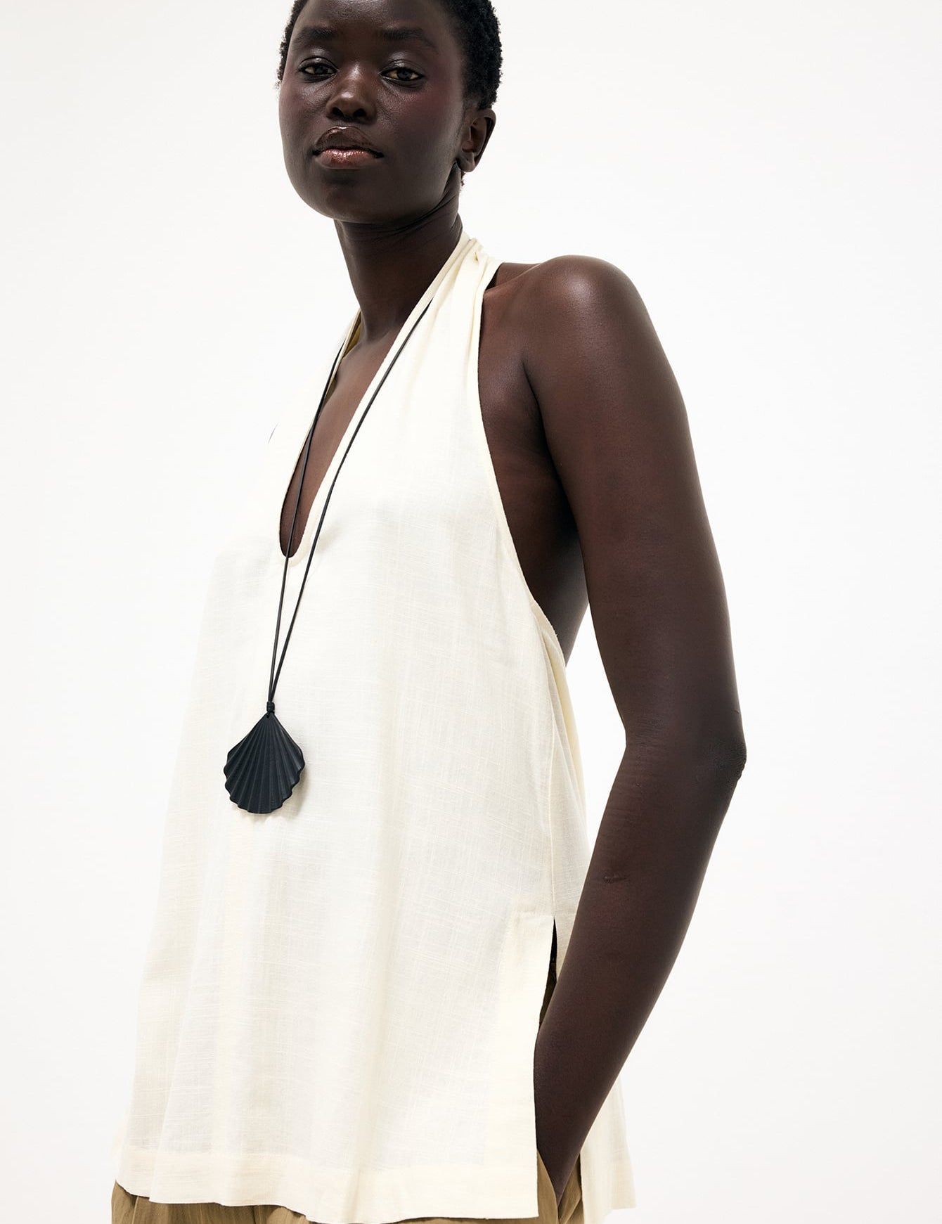 Halterneck Topje met Scoop Neckline - Zomers en Elegant