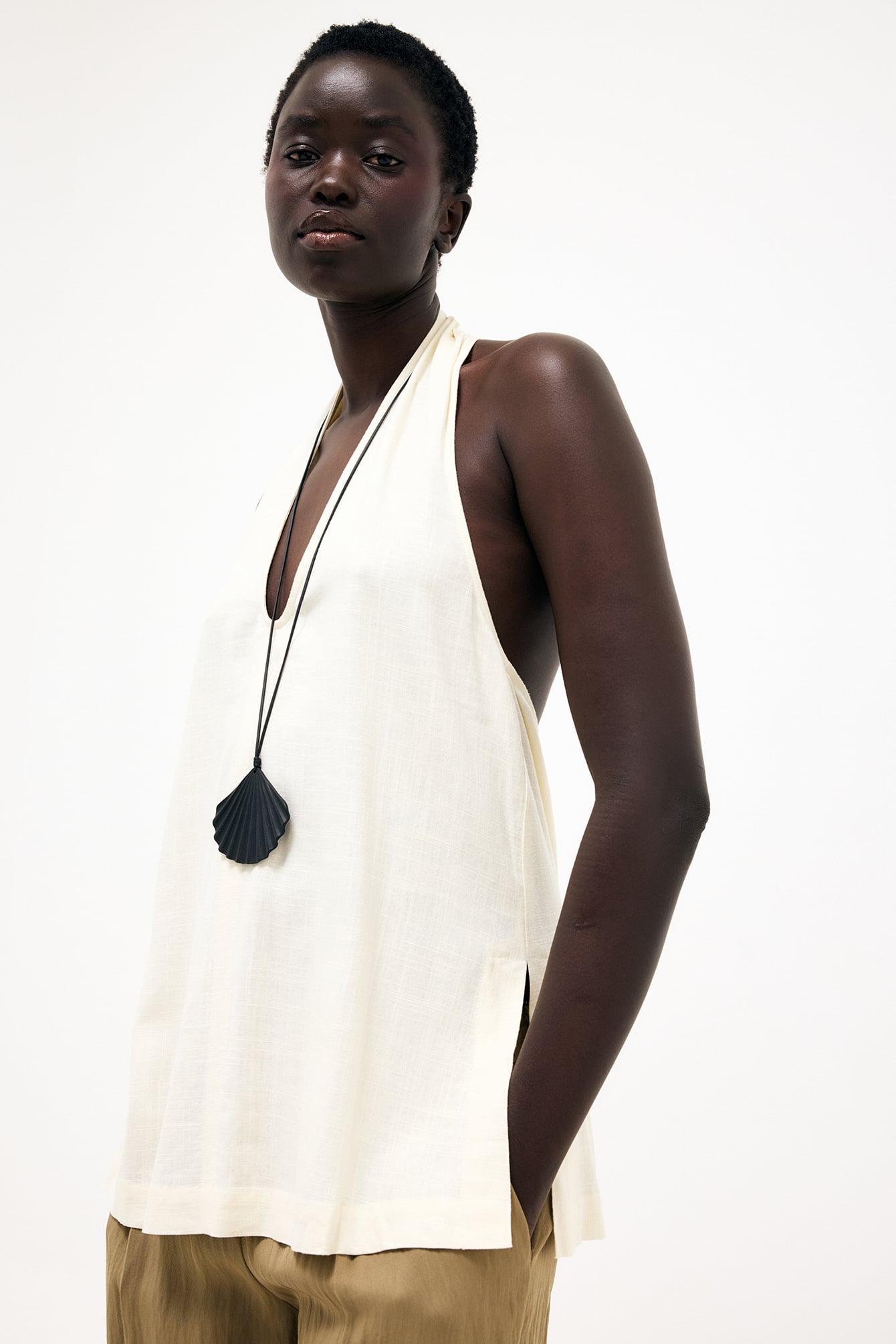 Halterneck Topje met Scoop Neckline - Zomers en Elegant