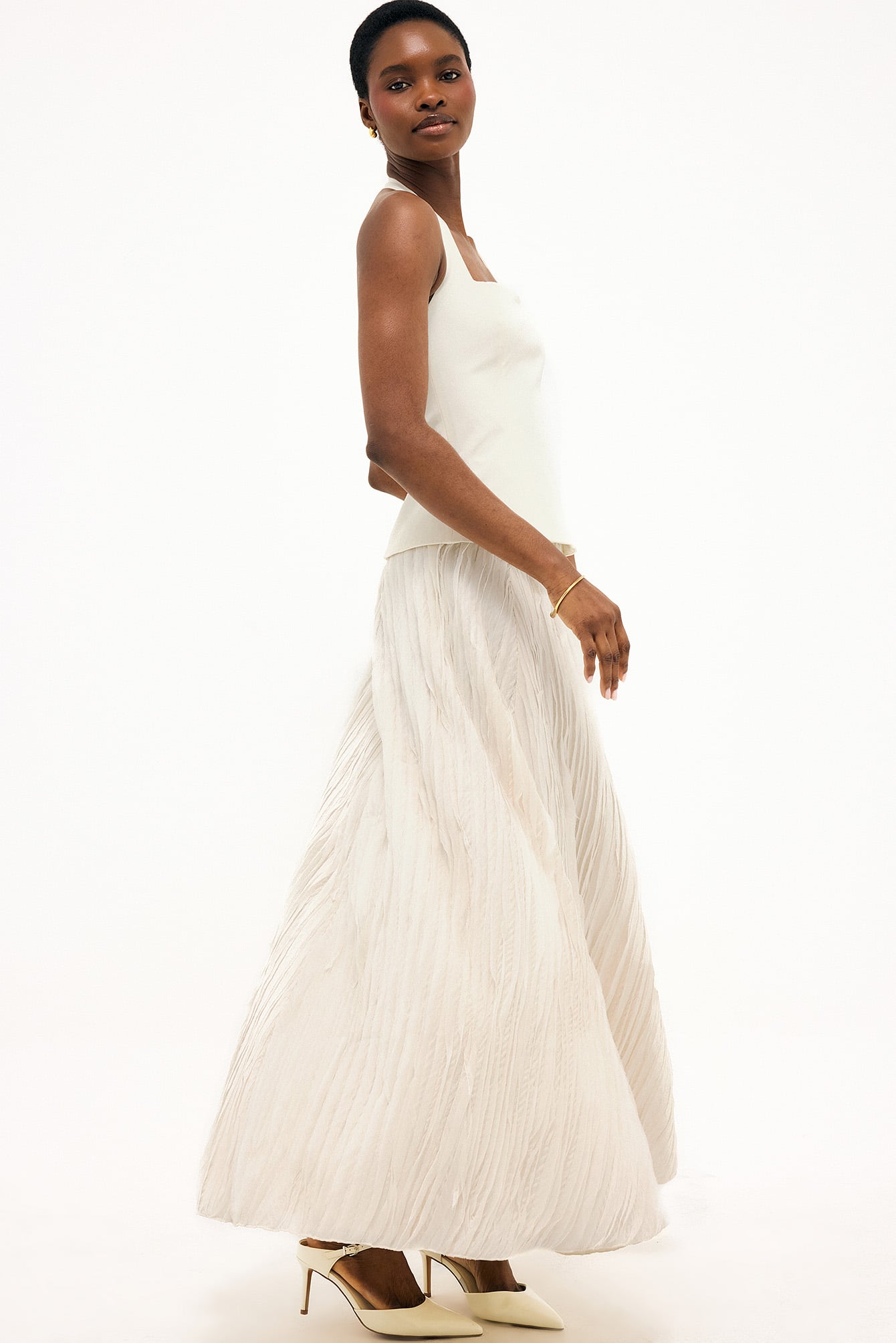 Textured A-Lijn Maxi Rok - Elegante Zomerstijl