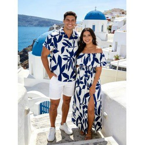 Tropische Off-Shoulder Maxi Jurk Couple Vakantie