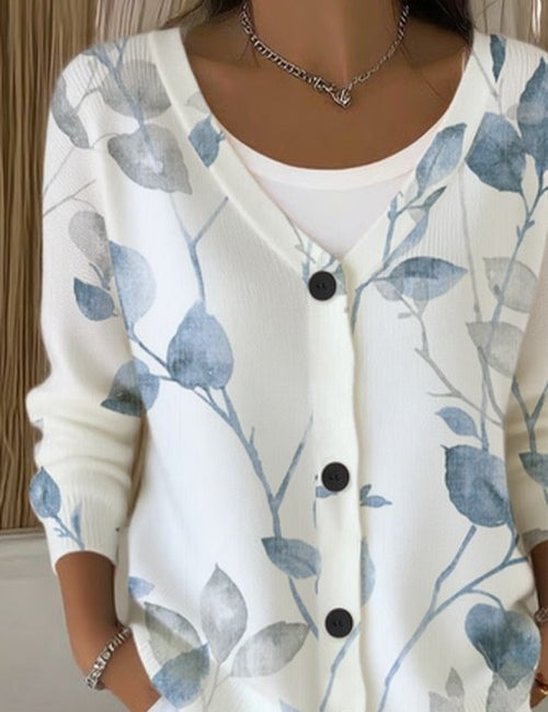 Bloemenpatroon Cardigan met Lange Mouwen - Comfy Casual