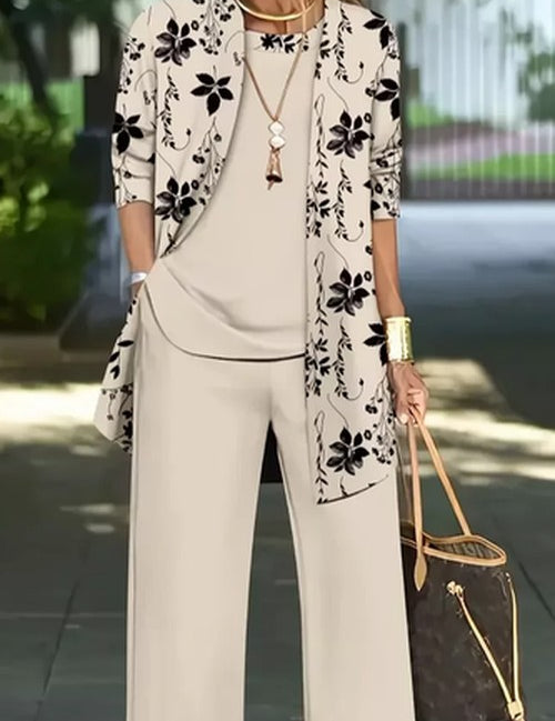 Bloemen Matching Outfit Set - Casual Longsleeve voor Lente &