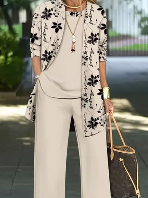 Bloemen Matching Outfit Set - Casual Longsleeve voor Lente &