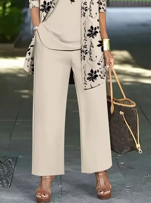 Bloemen Matching Outfit Set - Casual Longsleeve voor Lente &